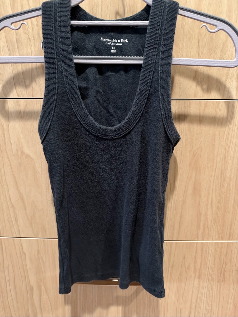 Abercrombie & Fitch Black Ribbed Scoop Tank Top